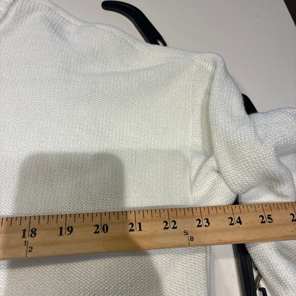 Quince White Cropped 100% Organic Cotton Cardigan Sweater Large - Picture 7 of 9